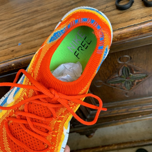 Nike free flyknit “team Orange blue glow” sneakers - Picture 2 of 10